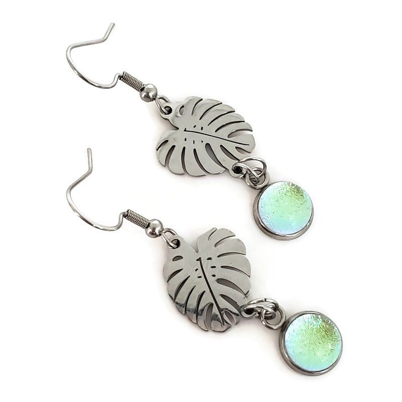 Boucles d'oreilles monstera - Bijoux Le fil d'Ariane