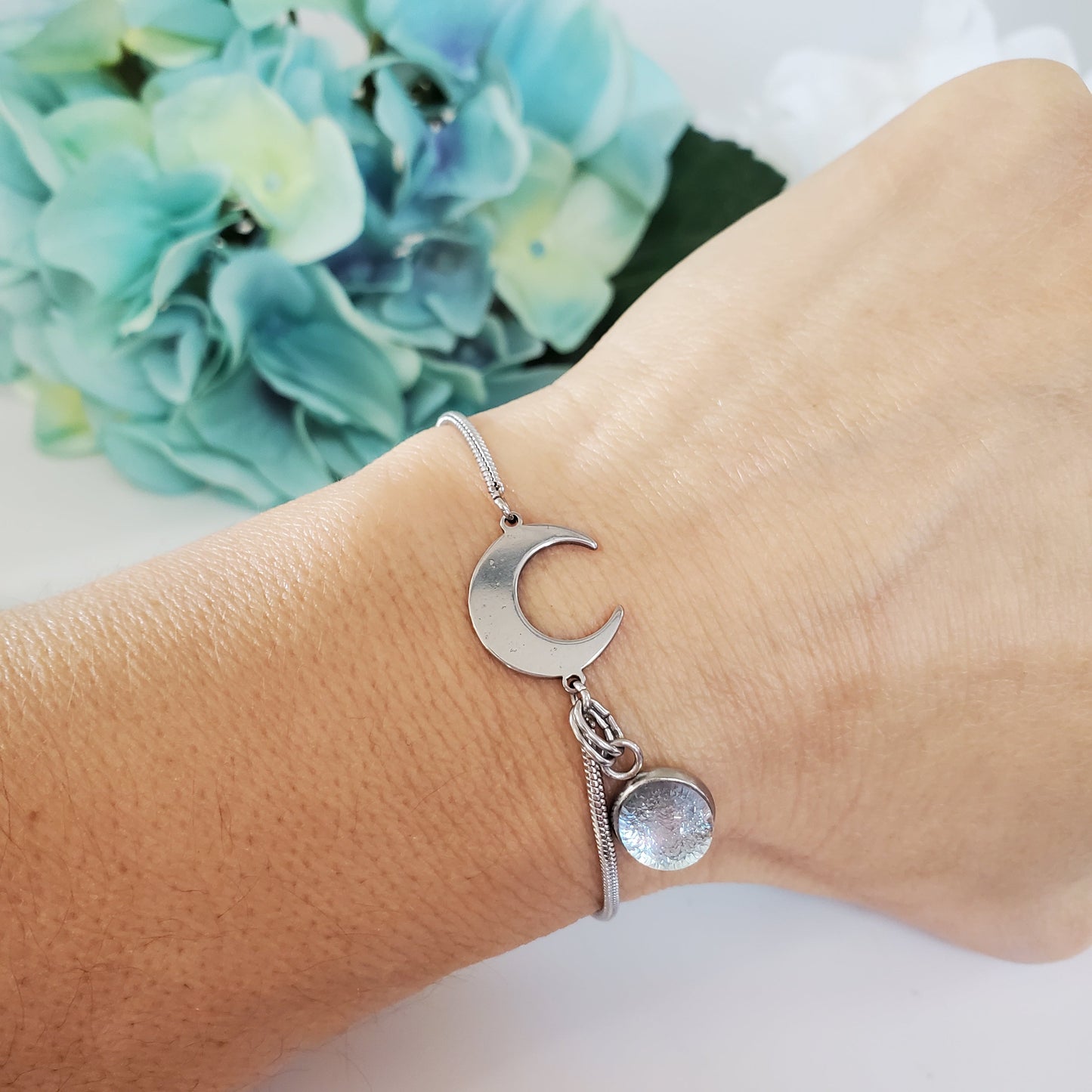 Bracelet ajustable lune - Bijoux Le fil d'Ariane