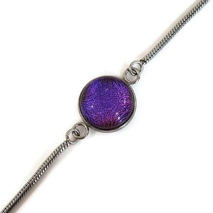 Bracelet ajustable mauve-bleu - Bijoux Le fil d'Ariane