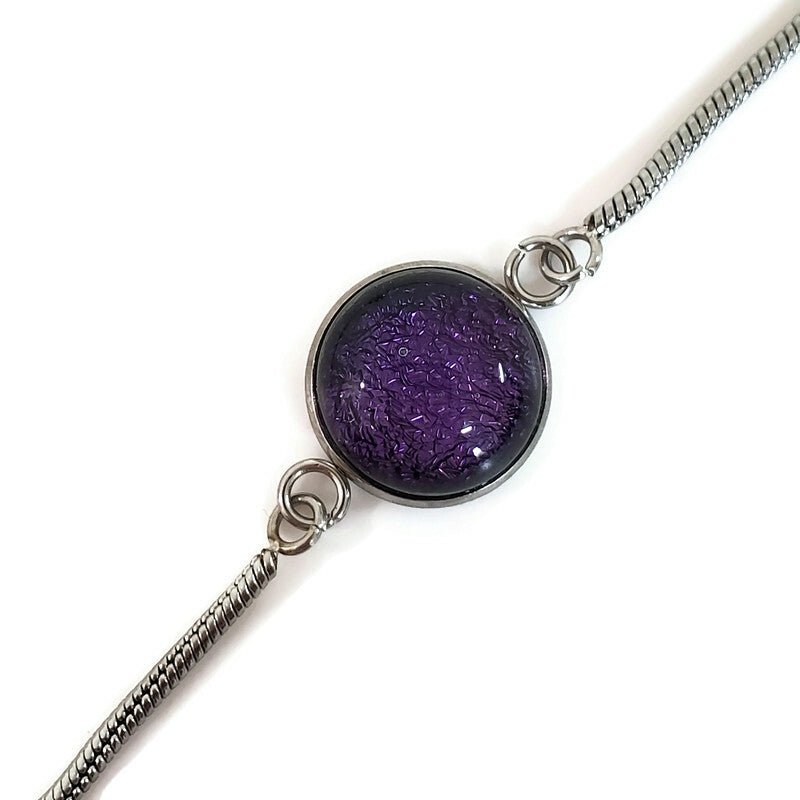 Bracelet ajustable violet - Bijoux Le fil d'Ariane