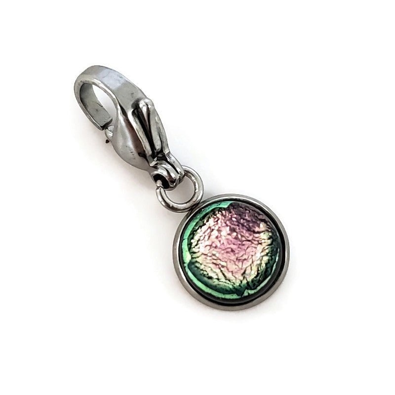 Bracelet quartz nuageux et breloque- verre neuf - plusieurs couleurs - Bijoux Le fil d'Ariane