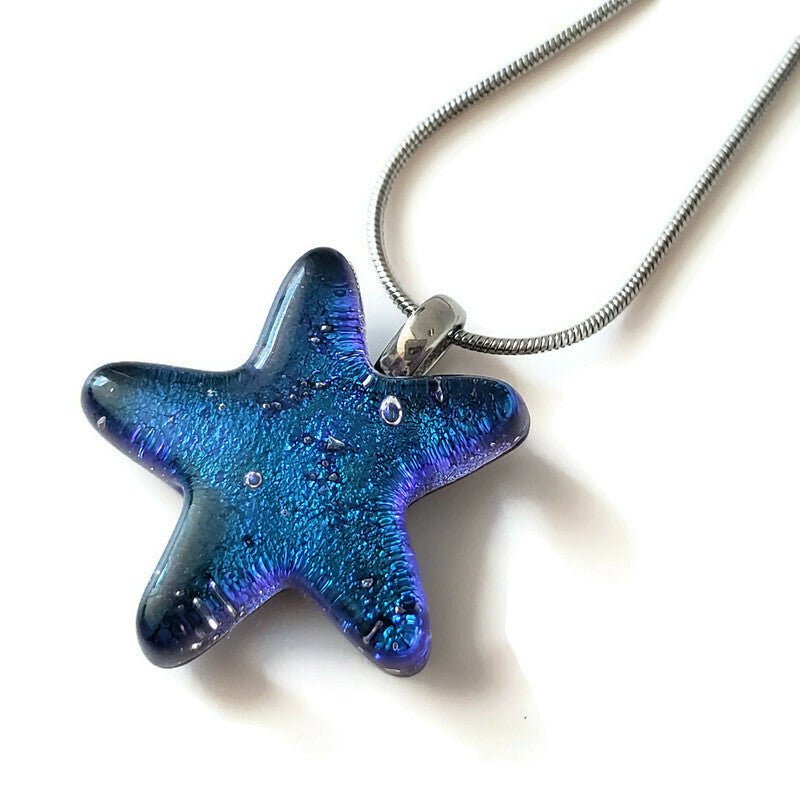 Collier avec pendentif étoile aqua - Bijoux Le fil d'Ariane
