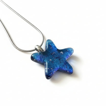 Collier avec pendentif étoile aqua - Bijoux Le fil d'Ariane
