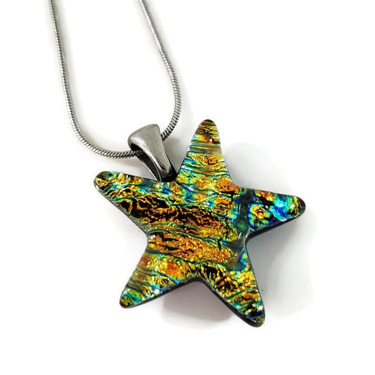 Étoile, orange - Bijoux Le fil d'Ariane