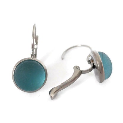 Gin tonic-verre mat-boucles d'oreilles à leviers - Bijoux Le fil d'Ariane