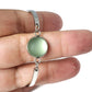 Mini bracelet verre récupéré et inox vert pâle mat - Bijoux Le fil d'Ariane