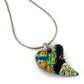 Mini coeur, orange et noir - Bijoux Le fil d'Ariane