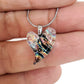 Mini coeur, transparent et rose - Bijoux Le fil d'Ariane