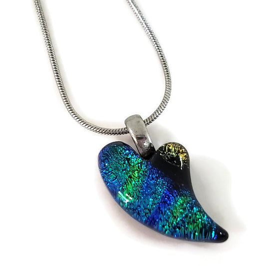 Mini coeur, vert et noir - Bijoux Le fil d'Ariane