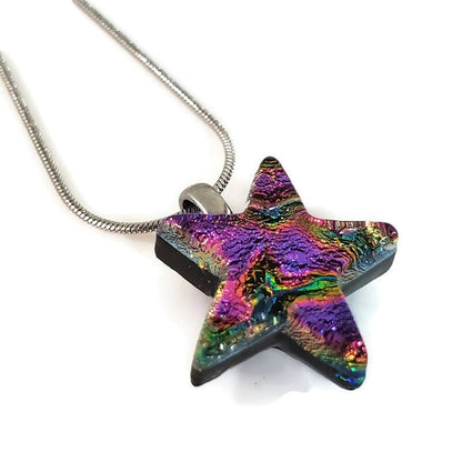 Mini étoile, mauve veiné - Bijoux Le fil d'Ariane