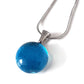 Mini pendentif, bleu transparent verre fusion - Bijoux Le fil d'Ariane