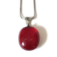 Mini pendentif, rouge transparent verre fusion - Bijoux Le fil d'Ariane