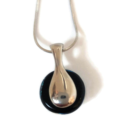 Mini pendentif, violet, verre fusion - Bijoux Le fil d'Ariane