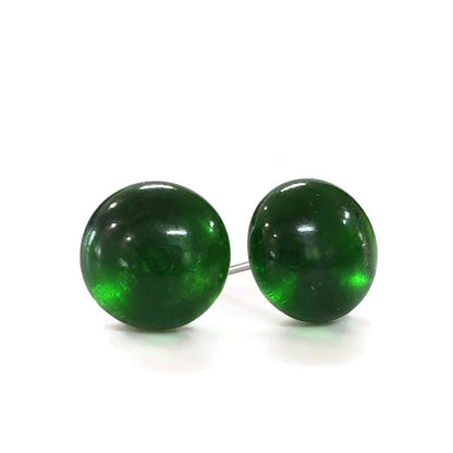 Puce d'oreilles Sangria (vert) - mat ou lustré - Bijoux Le fil d'Ariane