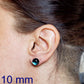 Puces d'oreille bleu-turquoise, verre fusion - Bijoux Le fil d'Ariane
