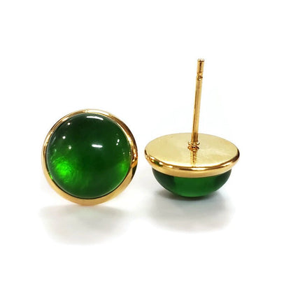 Trio boucles cabochon surprise, boucles d'oreilles verre récupéré - Bijoux Le fil d'Ariane