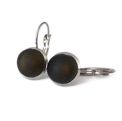 Trio boucles leviers surprise, boucles d'oreilles verre récupéré - Bijoux Le fil d'Ariane